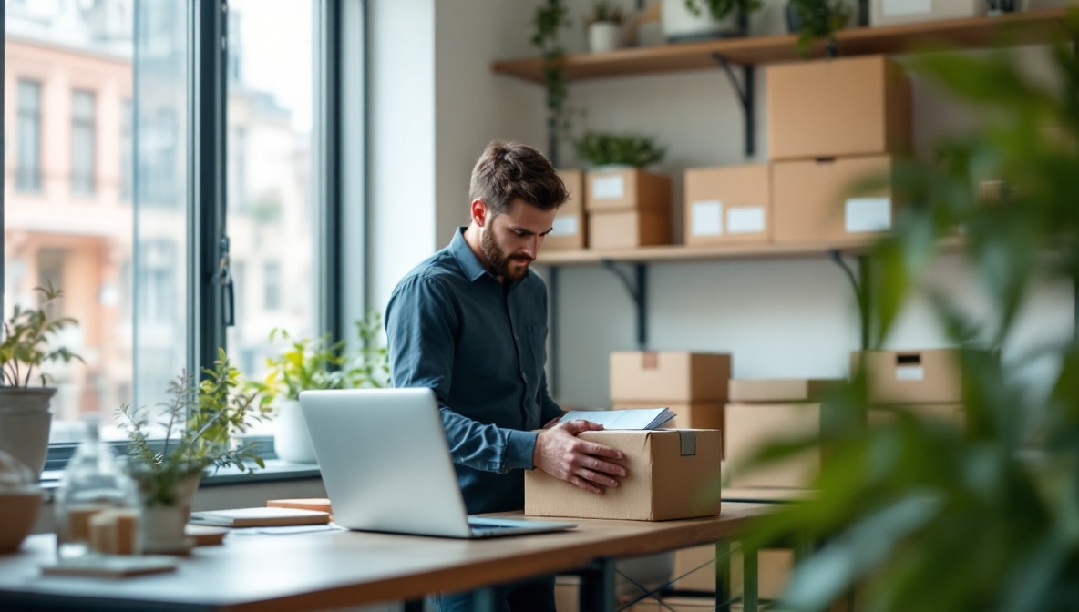 E-commerce packing workspace in Warsaw